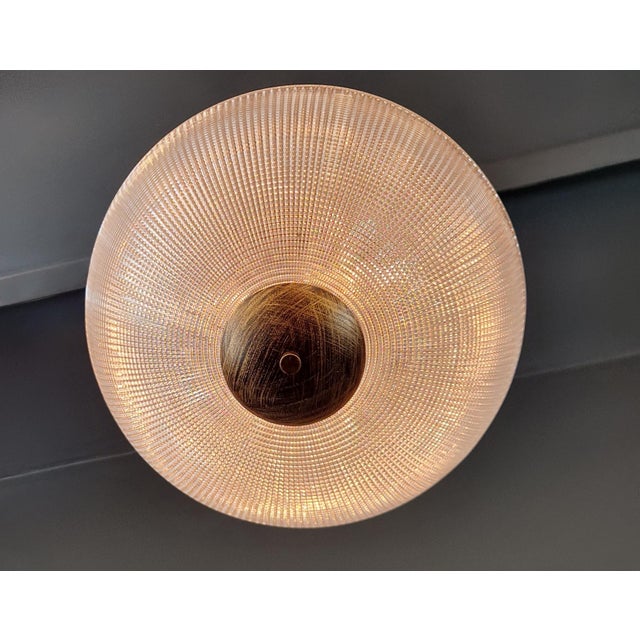 Art Deco Paris Street Lamp Style Prismatic Glass Globe Pendant Chandelier For Sale - Image 6 of 11