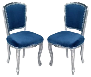 Set of Vintage Venetian Hand-Carved Walnut Side Chairs