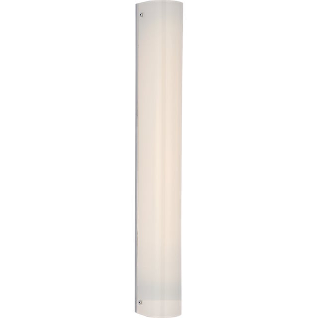 Barbara Barry for Visual Comfort Signature Penhold 24" Bath Light in Polished Nickel with White Glass For Sale