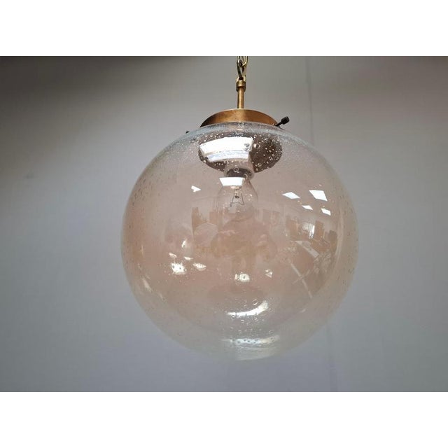 Mid-Century Modern Pendant Light in Brass and Smoked Bubble Glass by Kamenický Šenov, 1960s For Sale - Image 14 of 18