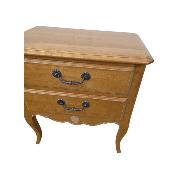 French Country 1990s Ethan Allen French Country Nightstand Chest End Side Table Bedroom Commode For Sale - Image 3 of 14