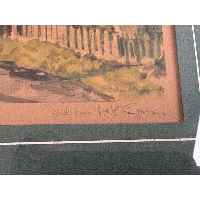 American “Going to Church” – Antique Signed Framed American Watercolor, C. 1917 For Sale - Image 3 of 10