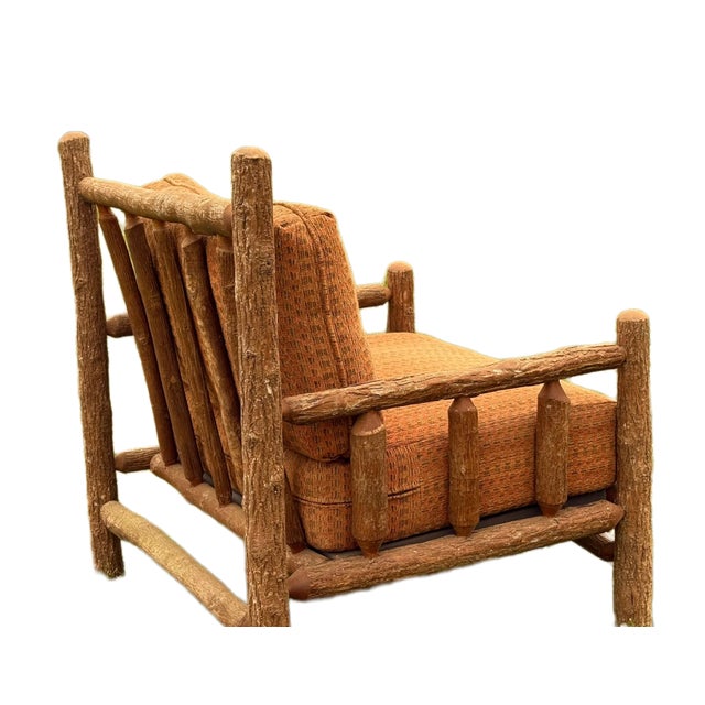 Wood Set of Four Old Hickory Furniture Co. "Old Faithful" Great Room Lounge Chairs, Shelbyville, Indiana For Sale - Image 7 of 9