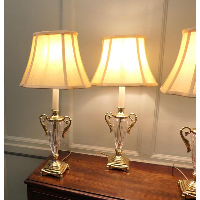 Vintage Hollywood Regency Glass Table Lamps, 1980, Set of 4 For Sale - Image 4 of 9
