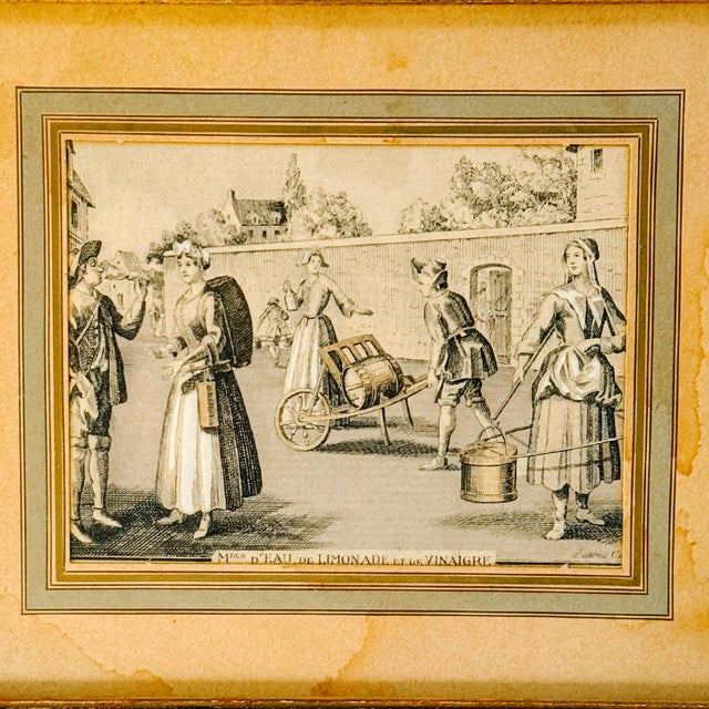 Antique French "Cris De Paris" Framed Engravings After Nicolas Guérard - A Pair For Sale - Image 4 of 9