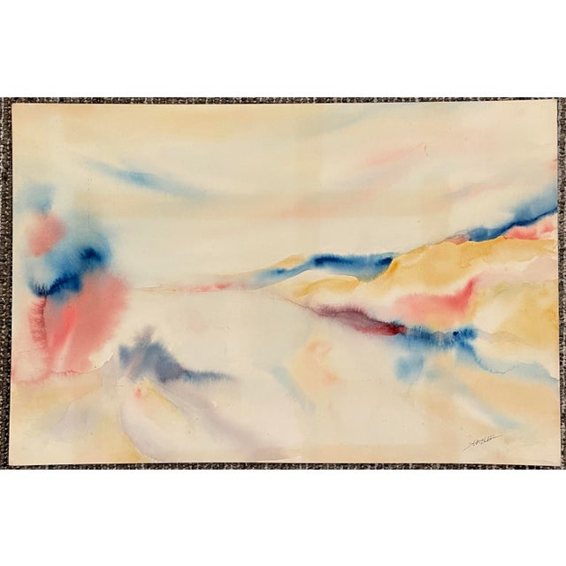 Mid-Century Modern 1960s Arthur Sembler Abstract Beach Painting For Sale - Image 3 of 4