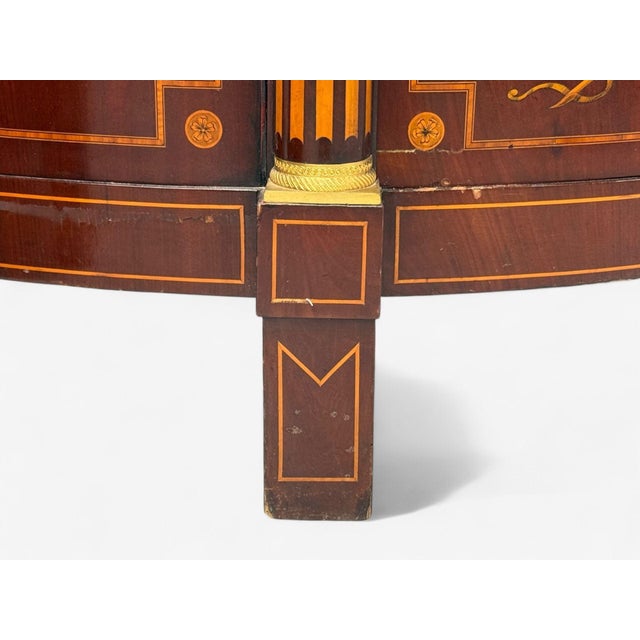 A Pair of Italian Neoclassical, Marquetry, Satinwood, Demilune Chests, Italy, 19th C. For Sale - Image 10 of 18