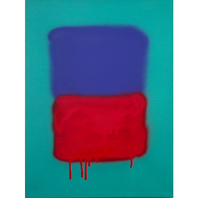 Abstract, Modern Color Field Painting From the Series Bleeding Rothko “Green, Purple, Red” For Sale