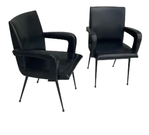 Jacques Adnet Style Armchair, circa 1960 - A Pair