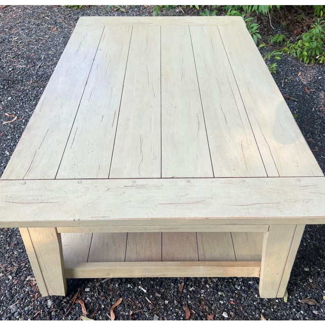 Ivory Broyhill Attic Heirlooms Farmhouse Coffee Table For Sale - Image 8 of 12
