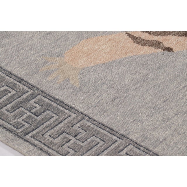 Traditional Rug & Kilim’s Distressed Tiger Rug in Gray With Beige and Brown Pictorial For Sale - Image 3 of 10