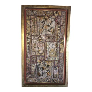 Framed Vintage Hand Sewn Wall Tapestry From Rajasthan For Sale