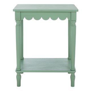 Heaven Scalloped Accent Table in Sage Green For Sale