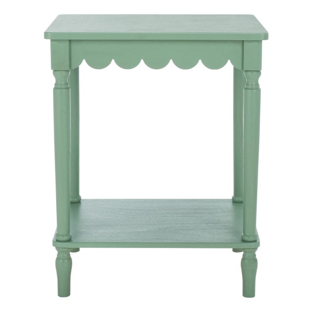Heaven Scalloped Accent Table in Sage Green For Sale