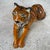 This is a vintage, hand-painted ceramic tiger statue, likely made in Italy during the mid-century modern .It features a...