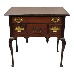 Vintage Queen Anne Style Mahogany Lowboy 4 Drawer Silverware Chest