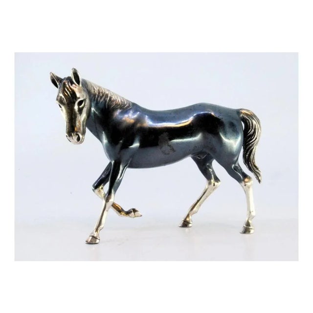 Metal Horse in Silver Nielada For Sale - Image 7 of 8