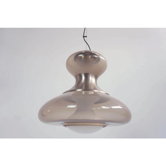 Mid-Century Modern Space Age Italian Double Glass Clepsydra Pendant Lamp from Mazzega, 1960s For Sale - Image 3 of 3