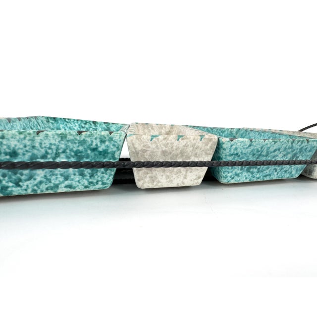 Metal 1960s French Vallauris Borty Ceramic Aperitif Serving Set in Iron Holder For Sale - Image 7 of 18