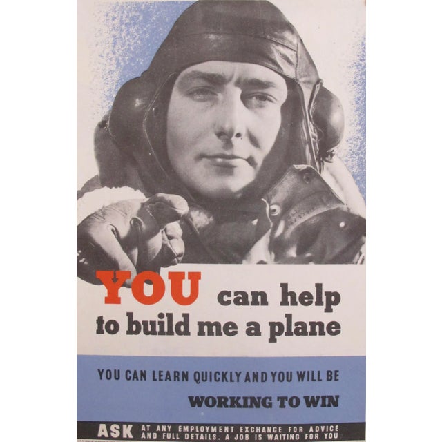 Art Deco Original WII British Poster, You Can Help Me Build A Plane For Sale - Image 3 of 5