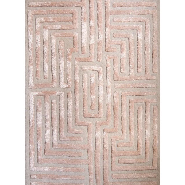 Knossos Hand-Tufted Maze Rug, Peony Pink, 9x12 For Sale - Image 4 of 6