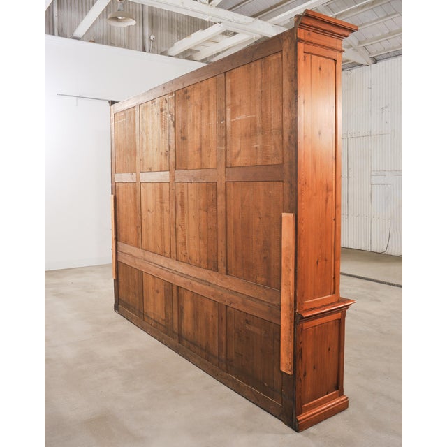 French Provincial Pine Library Bibliotheque Bookcase 10 Ft For Sale - Image 18 of 18