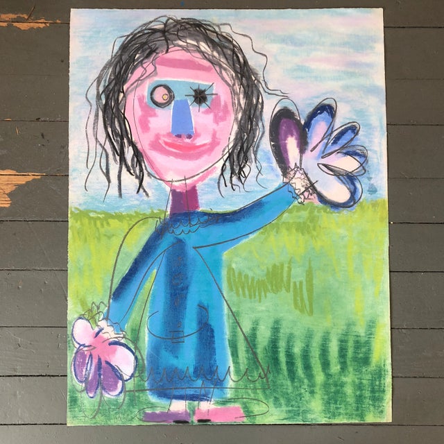 Original Robert Cooke Large Vintage Pastel Drawing1970’s For Sale In Philadelphia - Image 6 of 6