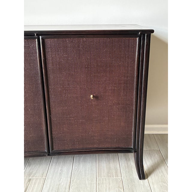 Late 20th Century Late 20th Century Barbara Barry for McGuire Rattan Oak Raffia Sideboard Buffet For Sale - Image 5 of 10