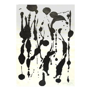 Contemporary Abstract Sumi Ink on Thin Kozo Painting "The Secret Life of Plants" by Gudrun Mertes-Frady For Sale