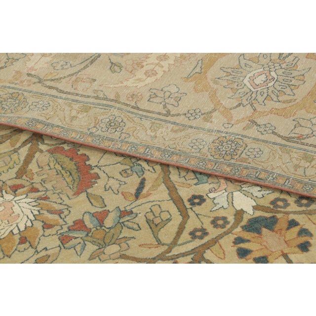 Textile Antique Tehran Wool & Silk Rug by Rug & Kilim, Gold Tree of Life, 1900-1919 For Sale - Image 7 of 9