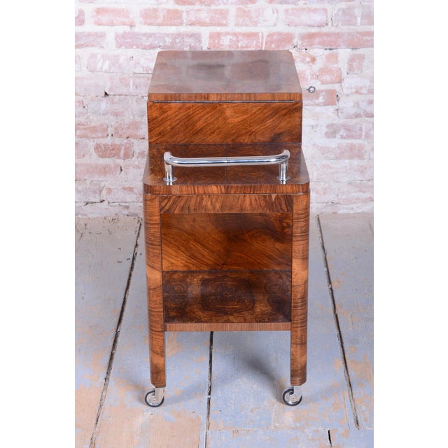 Brown Art Deco Trolley in Walnut, Czech, 1920s For Sale - Image 8 of 18