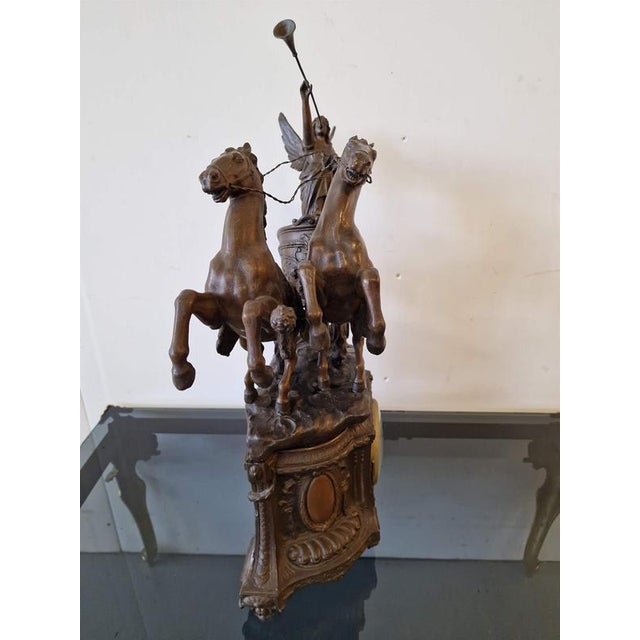 Clock with Horse Figures, Set of 3 For Sale - Image 9 of 13