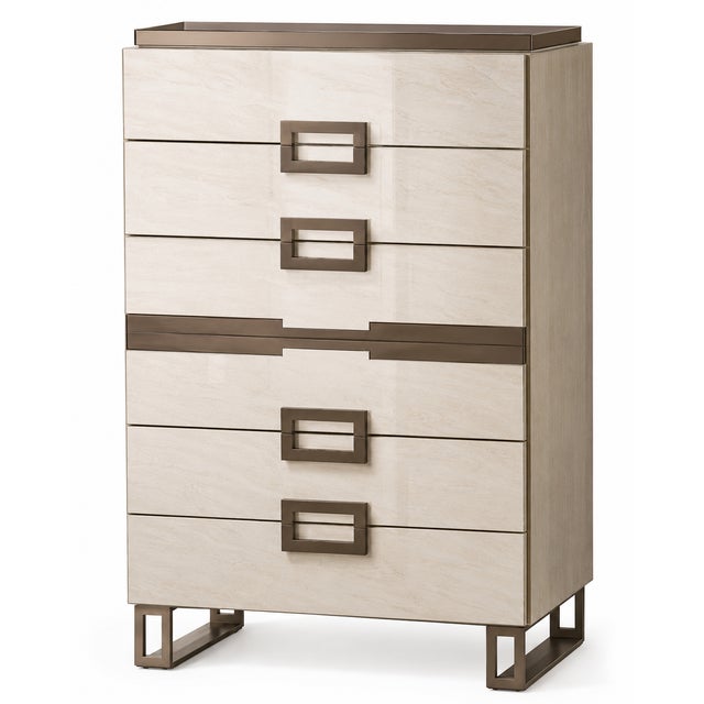 Casa Milano Poesia Upholstered 6-Piece Italian King Bedroom Set With Led Bed For Sale - Image 9 of 9