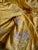 Stunning pair of drapes , in a worm and rich yellow moire silk ornate with a outstanding decor of flowers and leaves in...