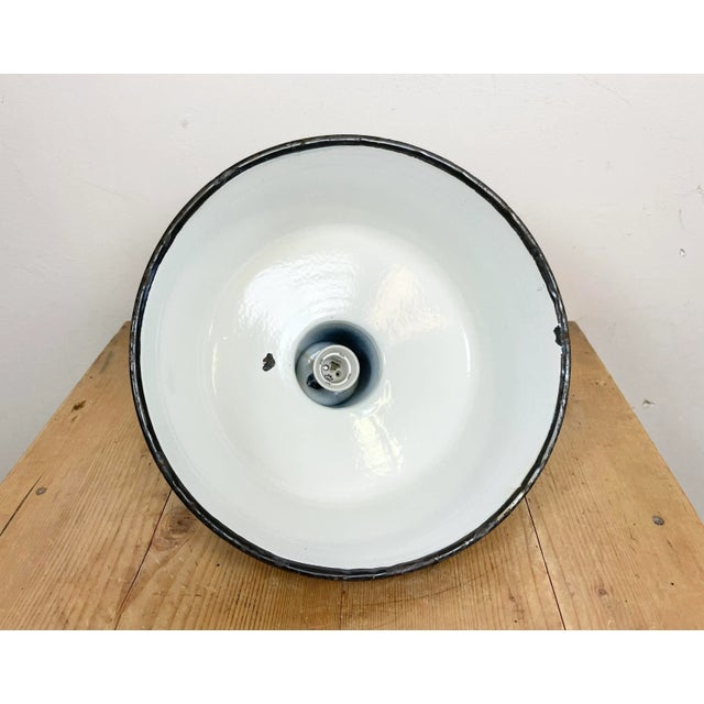 Industrial Green Enamel Pendant Lamp, 1960s For Sale - Image 12 of 13