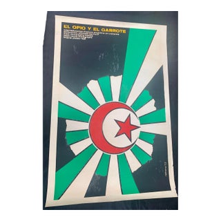 1973 El Opio Y El Garrote Original Cuban Icaic Silkscreen Movie Poster by Reboiro For Sale