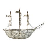 Image of Crystal Beaded Ship Chandelier by Mla For Sale