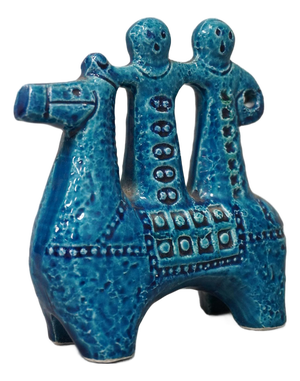 Rimini Blu Ceramic Horse Riders Sculpture by Aldo Londi for Bitossi, Italy, 1950s-60s