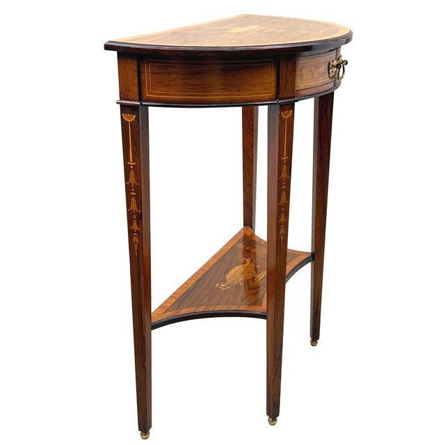 A Superb Quality Late 19th Century Rosewood Demi Lune Shaped Pier Table, Or Console Table, Of Extremely Useful Small...