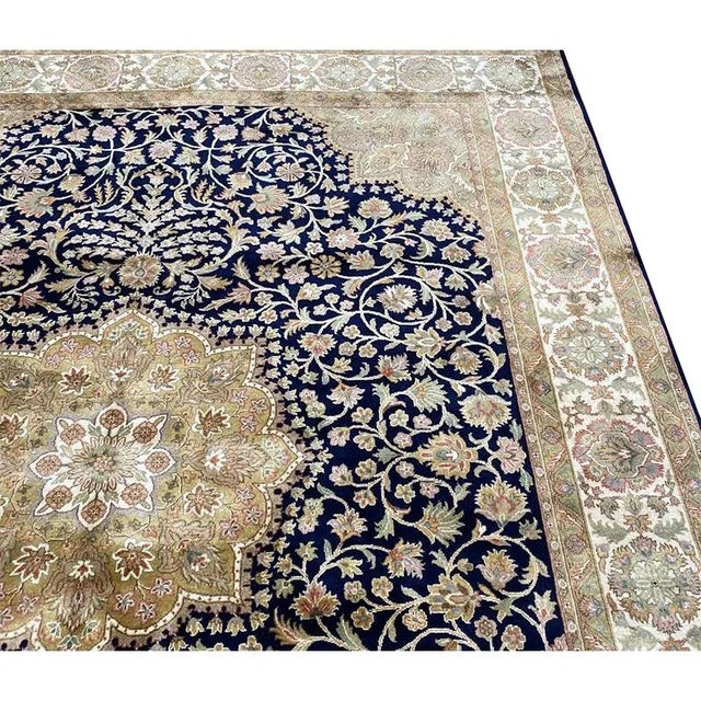 2010s Handwoven Tabriz Style Area Rug 8’0″ X 9’8″ For Sale - Image 10 of 11