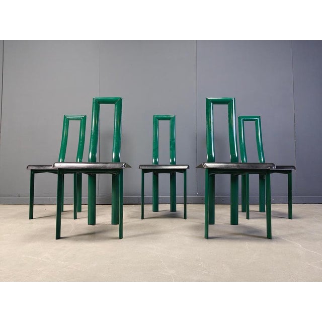 1980s Italian Regia Dining Chairs by Antonello Mosca for Ycami, 1980s, Set of 6 For Sale - Image 5 of 13
