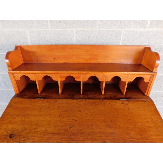 Brown Antique Pine Primitive Plantation Desk For Sale - Image 8 of 13