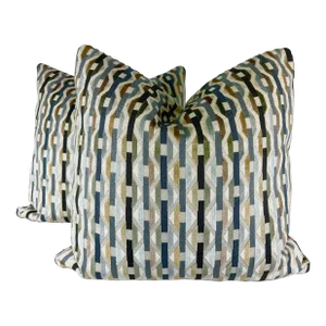 Romo "Onetti Velvet" in Tamarind 22" Pillows-A Pair