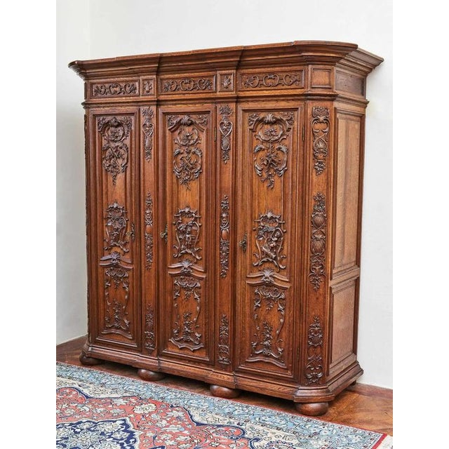 Liège Carved Oak Cabinet For Sale - Image 6 of 14