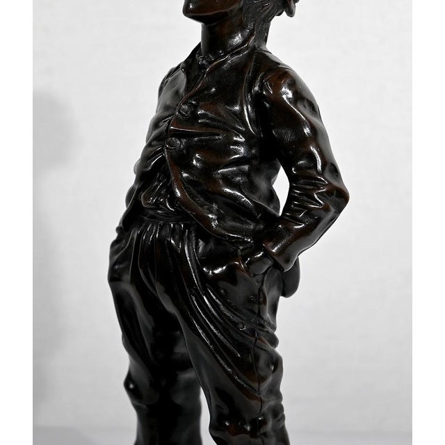 After H. Hertzberg, Le Siffleur, 19th-Century, Bronze For Sale - Image 14 of 18