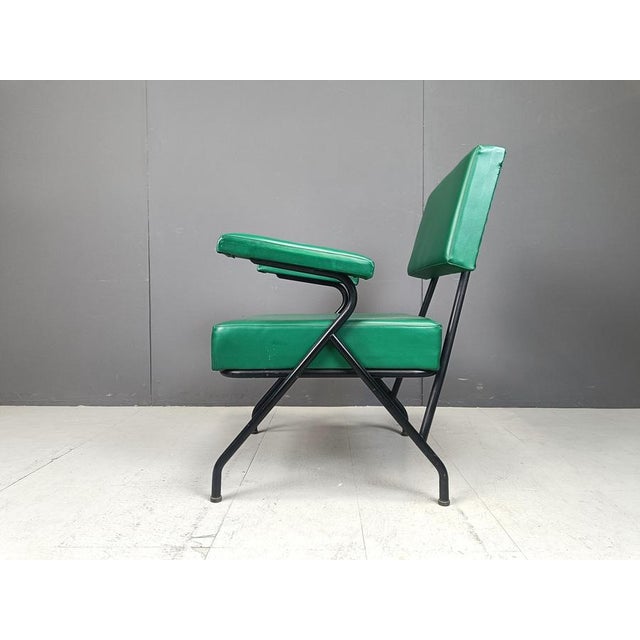 Black Mid-Century Italian Armchair, 1950s For Sale - Image 8 of 12