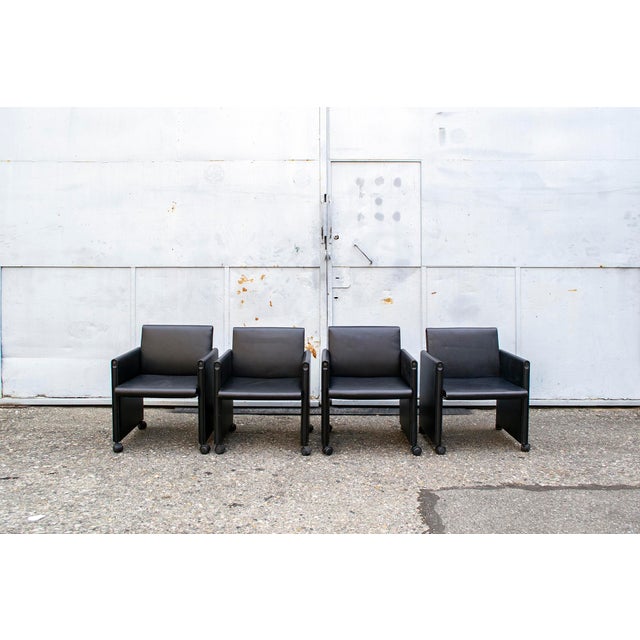 Leather Model Giulietta Chairs by Tobia & Afra Scarpa, Italy, 1988, Set of 4 For Sale - Image 14 of 14