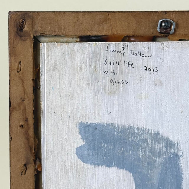 Expressionist Still Life With Glass by Jimmy Bellew, Signed (Oil on Board) For Sale In Philadelphia - Image 6 of 6