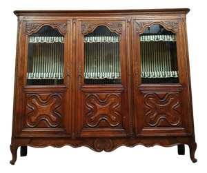 Antique Louis XV Style Bookcase in Walnut, 1850s