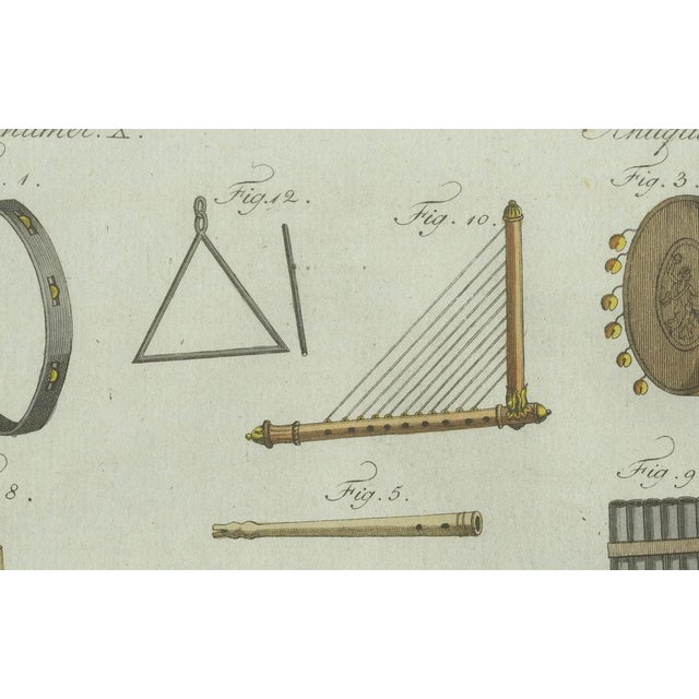 Paper Bertuch, Ancient Greek and Roman Musical Instruments, 1802, Engraving For Sale - Image 7 of 10